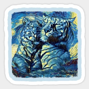 Tigers Van Gogh Style Sticker